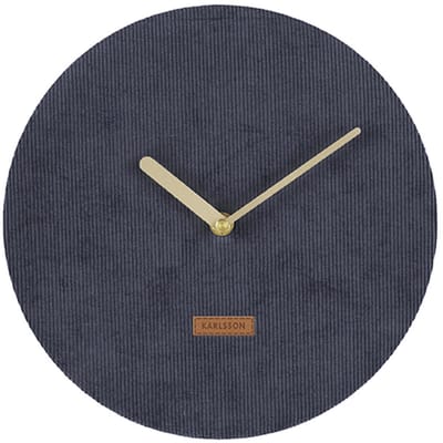 Karlsson Wandklok Corduroy - Donker Blauw - Ø25cm