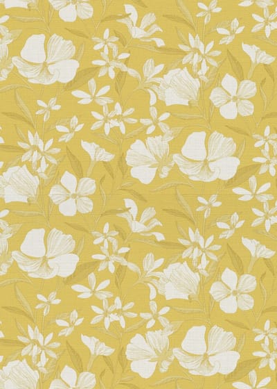 Erismann Vinylbehang 10519-03 - La Terasse - Bloemen Okergeeel - 53cm x 10.05m