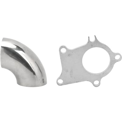 Turbo Downpipe Flens met 2,5 inch 90 graden Bocht Hittebestendig Geschikt voor T3 T4 5 Bouten Turbo white
