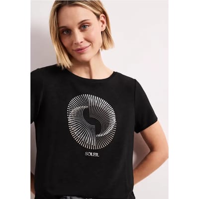 Shirt met korte mouwen, ronde hals en print