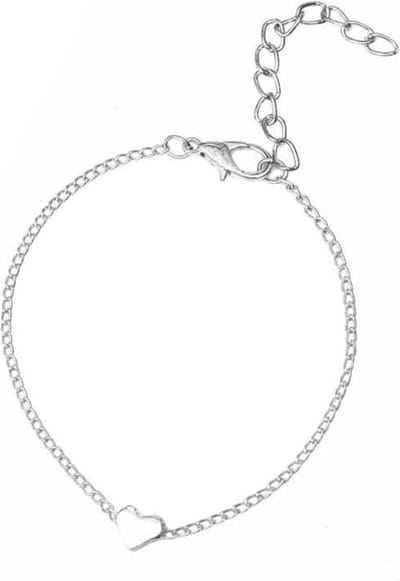 Fako Bijoux® - Enkelbandje - Enkelsieraad - Kids - Hartje - Zilverkleurig