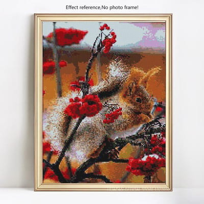 Diamant broderie animaux diamant peinture plein écureuil strass peintures décoration de la maison 20X30 gray
