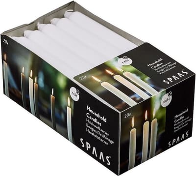 Spaas Huishoudkaarsen - 80x - wit - 18 cm - 6 branduren - lange kaarsen - tafelkaarsen - Geurloze kaarsen - Dinerkaarsen/tafelkaarsen/kandelaarkaarsen