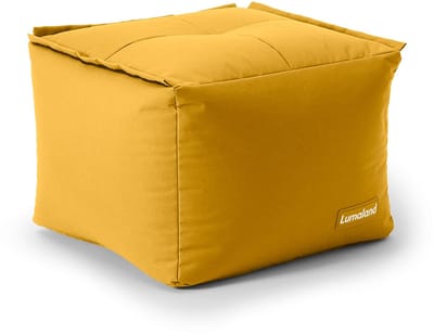 Lumaland Zitzak Lounge Modular Poef | Individueel uitbreidbare & lichte poef | Wasbare & waterdichte zitmeubelen voor binnen & tuin | Binnen & buiten | 54x54x54 cm [mosterdgeel]