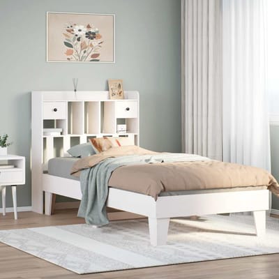 vidaXL - Bedframe - zonder - matras - massief - grenenhout - wit - 90x190 - cm