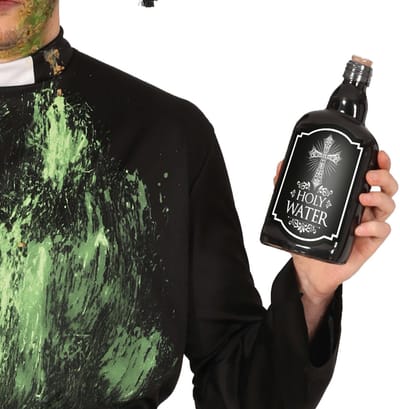 Zwarte wijwaterfles