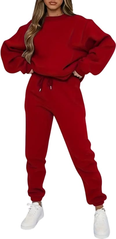Livano Joggingpak Dames - Huispak - Trainingspak - Volwassenen - Capuchon - Jogging Pak - Joggingbroeken - Broek - Hoodie - Rood - Maat S