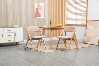 REDOM Klapstoelen - Opvouwbaar en Stapelbaar - Landelijke Stijl - Voor Eethoek of Extra Zitplaatsen - Massief Hout - Khaki - Set van 2