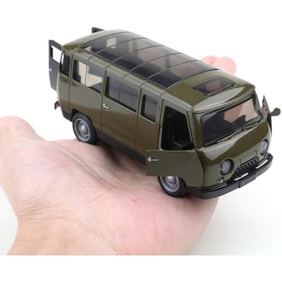 (Verpakt) Retro Drie-Deurs Antieke Pull-Back Bestelwagen op Schaal 1/36, Die-Cast Metaal, Jongensspeelgoed, Replica Van Een Ouderwetse Voertuig