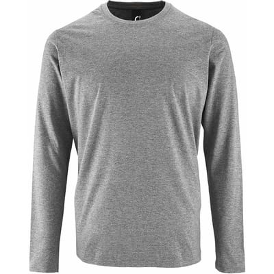 SOLS Heren Keizerlijk T-Shirt met lange mouwen (Grijze Mergel)