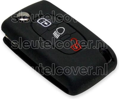 Autosleutel Hoesje geschikt voor Peugeot - SleutelCover - Silicone Autosleutel Cover - Sleutelhoesje Zwart