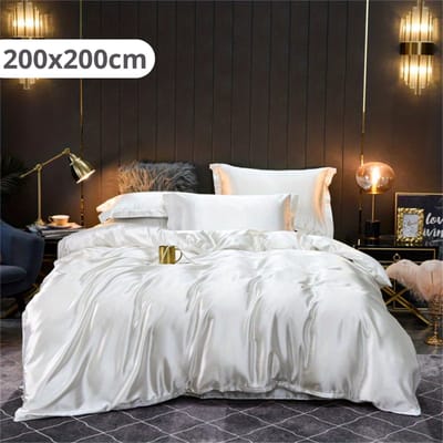 Bovista Beddengoed - Dekbedovertrek - Dekbed - Zacht - 200 x 200 - Inclusief 2x Kussensloop - Wit