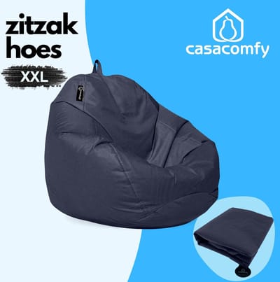 Casacomfy Zitzakhoes – Pear XXL – Zonder Vulling – Donker Blauw – Stoffen Bekleding – Volwassenen & Kinderen