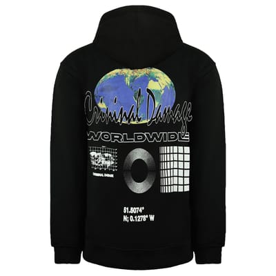 Criminal Damage Worldwide Heren Zwarte Hoodie