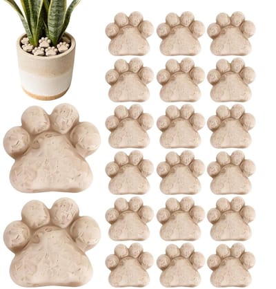 Kleine Steentjes - Tuin Decoratie - Tuin Aankleden - Kattenpoot Vorm - 20 Stuks - Grijs
