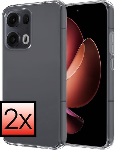 Hoesje - 2 Stuks - Geschikt voor Oppo Reno 13 Pro - Sterk & Shockproof - Case Siliconen - Back Cover - Telefoon Hoes - Transparant