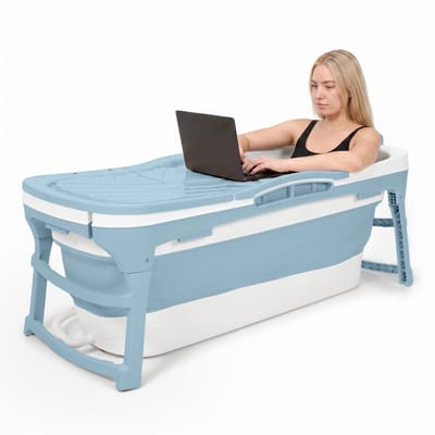 Opvouwbaar Zitbad - 143cm lang - Bath Bucket - 200L - Blauw - Extra lang - SimpleBath