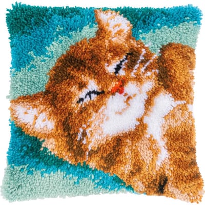 Vervaco - Knoopkussen kit - Spinnende kat - PN-0189644 - Borduren - Borduurpakket - Borduurpakket volwassenen - Borduurpakket kind