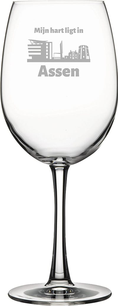 Gegraveerde Rode wijnglas 58cl Assen