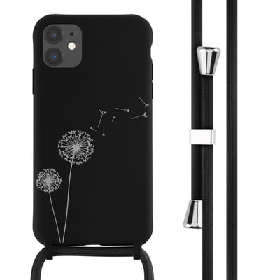 imoshion Hoesje - Geschikt voor Apple iPhone 11 - Siliconen design hoesje met koord - Dandelion Black