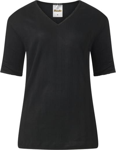 Lunatex - dames thermo T-shirt korte mouw - zwart - maat S