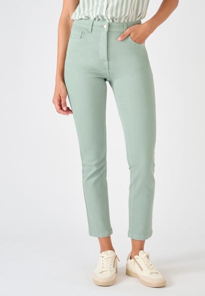 Damart - Jeans slim fit 7/8e broek Perfect Fit by Damart - Dames - Groen - 36