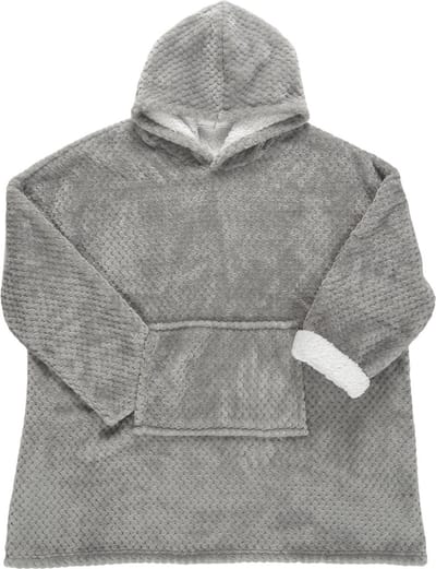 Oversized Hoodie Deken - Zachte Draagbare Fleece Deken met Capuchon - Warme Comfy Blanket Sweater - Grijs - Unisex