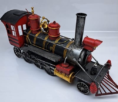 Denza - blikken locomotief - trein - decoratie - lengte 42 cm
