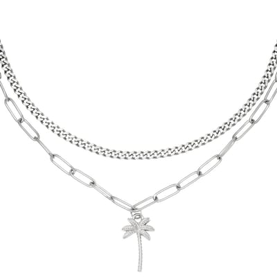 Ketting Palm Beach - Ketting Zilver - Yehwang - Palmboom