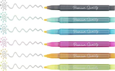 Craft Sensations Outline Markers | 6 stuks | Basiskleur Zilver | Tekenen voor kinderen en volwassenen | Kleuren | Bullet Journal