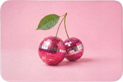 Badmat 90x60 cm - Antislip - Disco - Kersen - Roze - Badmatten voor badkamer - Badkamermat - Douchemat - Badkamer mat