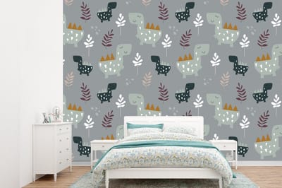Behang - Fotobehang Patronen - Jongens - Kinderen - Dinosaurus - Breedte 360 cm x hoogte 260 cm