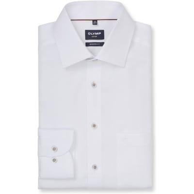 OLYMP Luxor Overhemd, Modern Fit, New Kent, Wit
