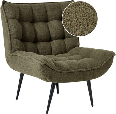 ALVESTA - Fauteuil - Donkergroen - Bouclé