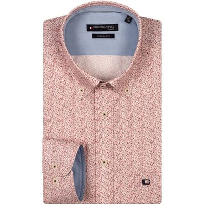 Giordano Overhemd Ivy Button Down Twill Mini Flowers Rood / male
