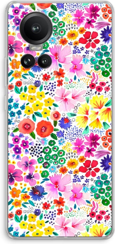 Case Company® - Hoesje geschikt voor Oppo Reno 10 Pro hoesje - Little Flowers - Soft Cover Telefoonhoesje - Bescherming aan alle Kanten en Schermrand
