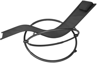 ITRONIQ Schommelstoel Buiten - Luxe Loungestoel Buiten Met Hoofdkussen - Ergonomische Tuinstoel Schommelend - Donkergrijs