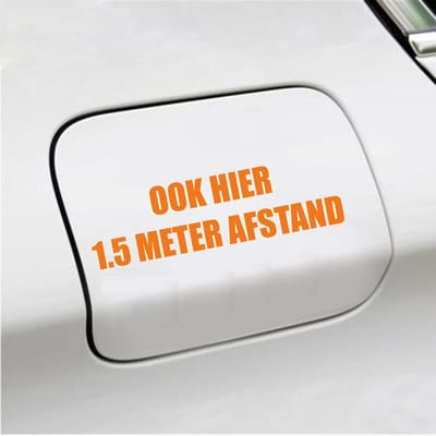 Bumpersticker - Ook Hier 1,5 Meter Afstand - 4,2 X 14,8 - Oranje