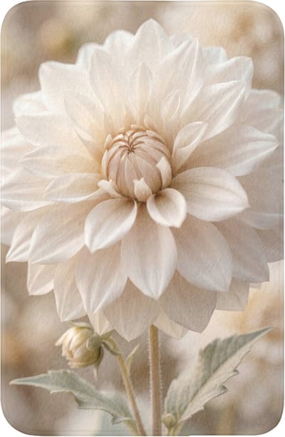 WC mat 40x60 cm - Antislip - Bloem - Dahlia - Wit - Toiletmat - Vloermat - Douchemat - Toilet tapijt - Toiletmatten