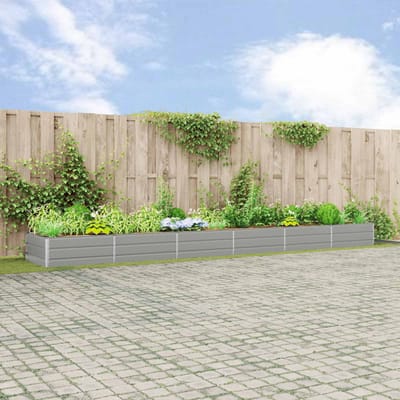 vidaXL - Plantenbak - Lichtgrijs - 580 - x - 100 - x - 45 - cm - Gegalvaniseerd - staal