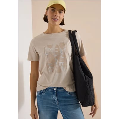 Shirt met ronde hals en opdruk aan de voorkant