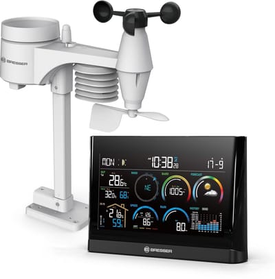 Professioneel 5-in-1 Draadloos Weerstation met Buitensensor, Weerindex en Vorstwaarschuwing