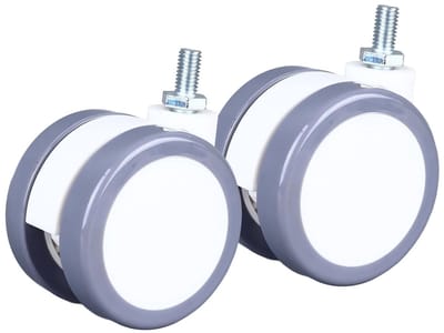Zware Stille 2.5 Inch Zwenkwielen, 30kg Draagvermogen M8 Schroef voor Meubels en Apparatuur
