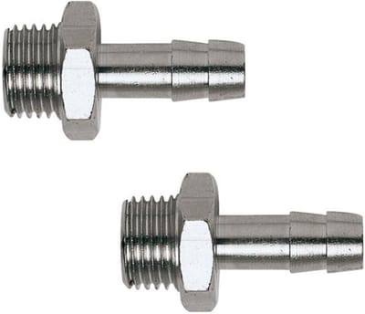 CriKo slangpilaar voor compressor - 1/4" buitendraad x Ø 8 mm slangpilaar - 2 stuks