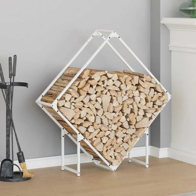vidaXL - Brandhoutrek - 100x25x100 - cm - koudgewalst - staal - wit