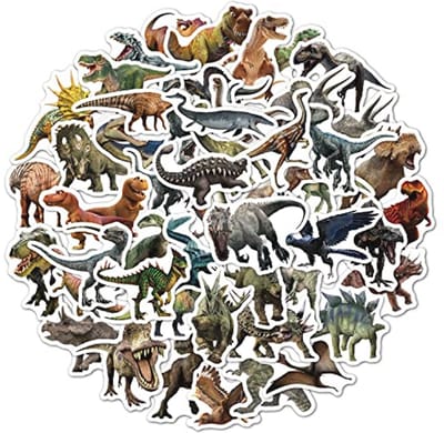 50 Stuks Waterdichte Vinyl Dinosaurus Stickers voor Kinderen - Perfect voor Flessen, Fietsen, Helmen en Notebooks