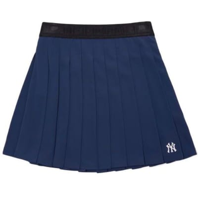 MLB New York Yankees Logo Lettre Coupe Ajustée Uni Plissé Confortable Sport Décontracté Jupe Jupes Femme Bleu Marine 3FSKB0123-50NYL M black