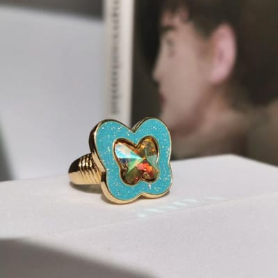 Kleurrijke Glitter Emaille Bloemenringen Y2K Mode Bloemen Grote Dikke Cocktailring voor Vrouwen Meisjes Feest Sieraden Ins Trendy Nieuw gray
