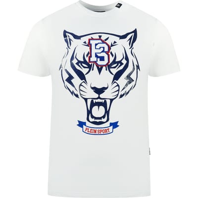 Plein Sport PS Tiger Logo Witte T-Shirt