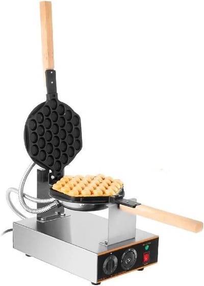 Ei Wafelijzer - Cake Bakpan - Thuis Keuken Koken - 180 Graden Draaibaar - 200 mm Bakplaat - Zilver